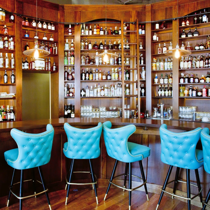 Button Tufted Cowboy Bar Stool