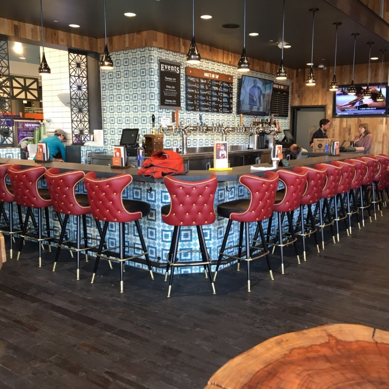 Button Tufted Cowboy Bar Stool