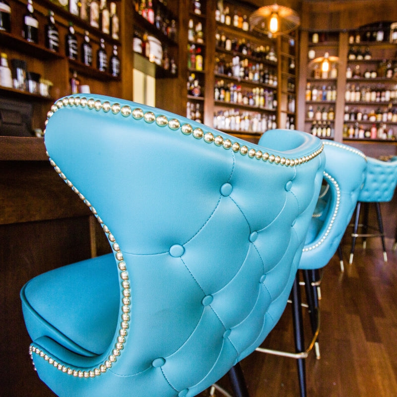 Button Tufted Cowboy Bar Stool