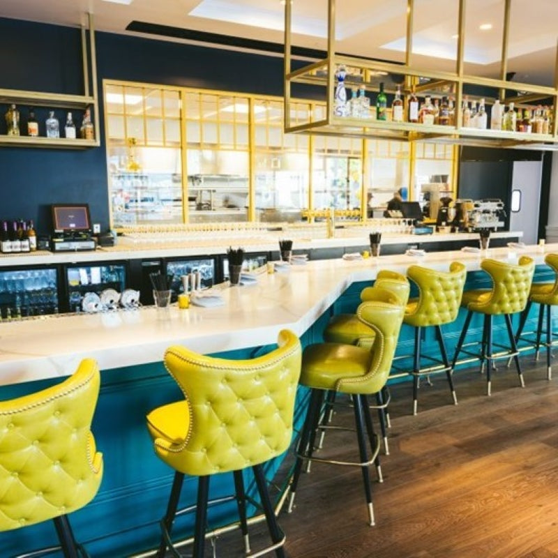 Button Tufted Cowboy Bar Stool