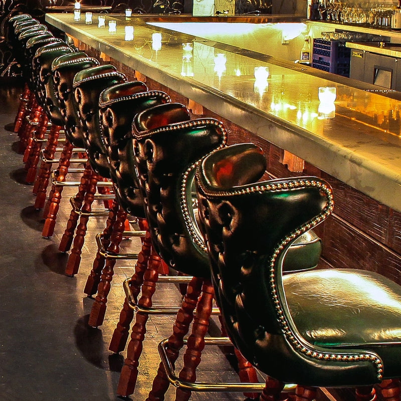 Button Tufted Cowboy Bar Stool