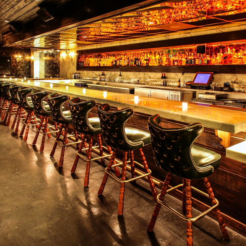 Button Tufted Cowboy Bar Stool