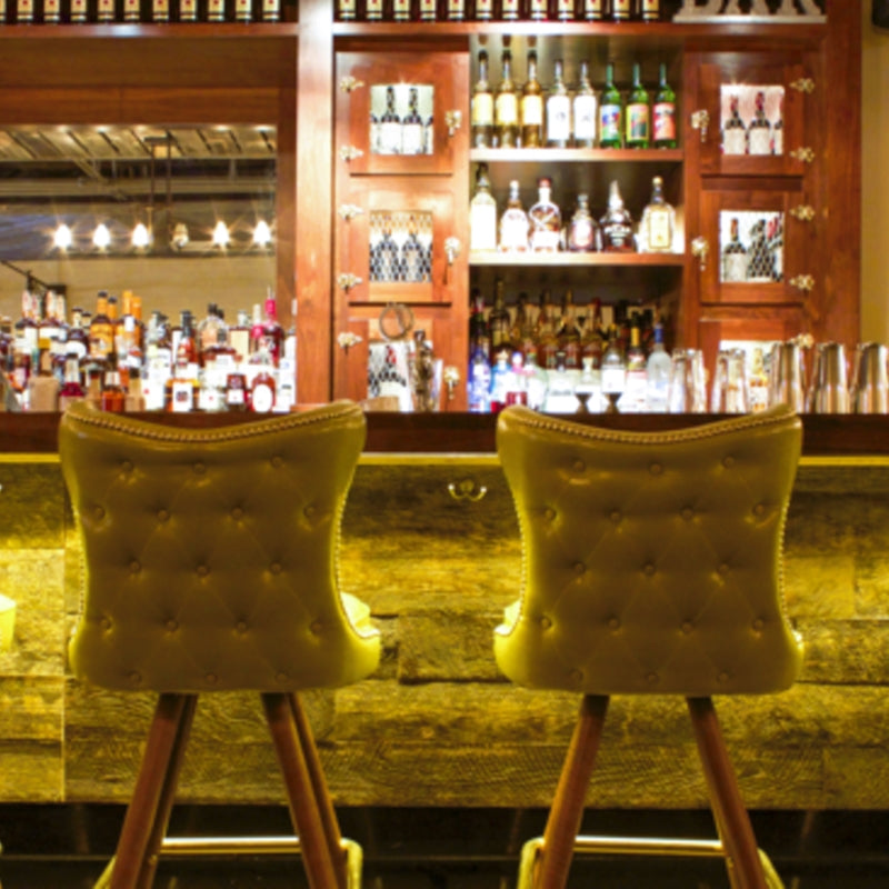 Button Tufted Cowboy Bar Stool