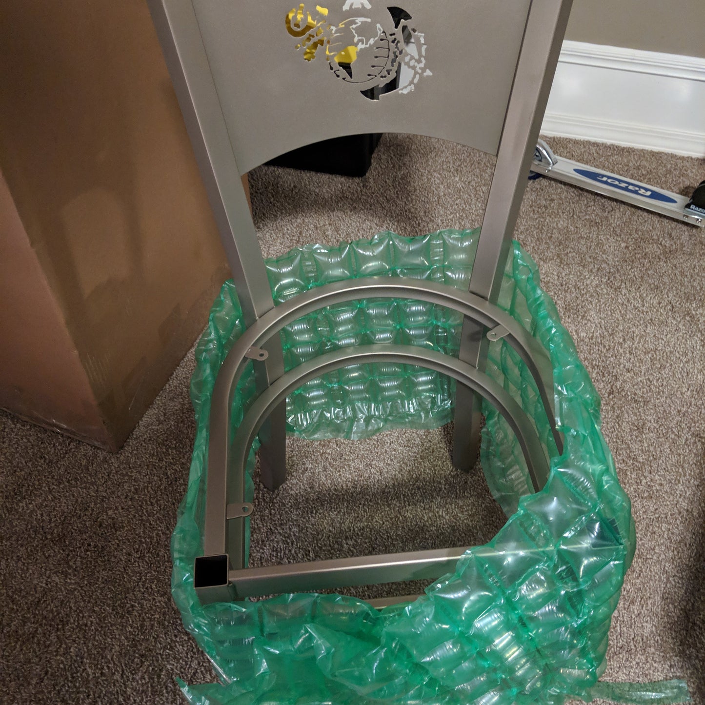 Solid Back Metal Bar Stool