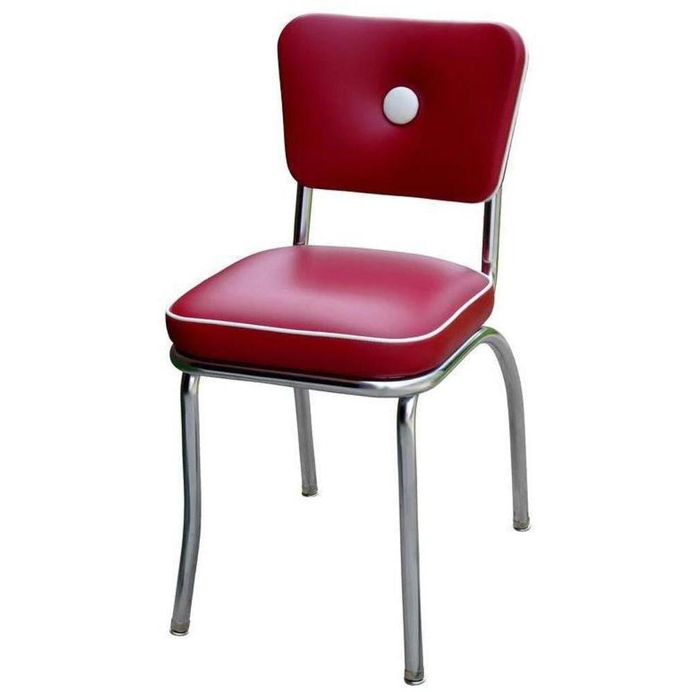 Chrome Button Back Diner Chair | Retro Chrome Kitchen Chair ...