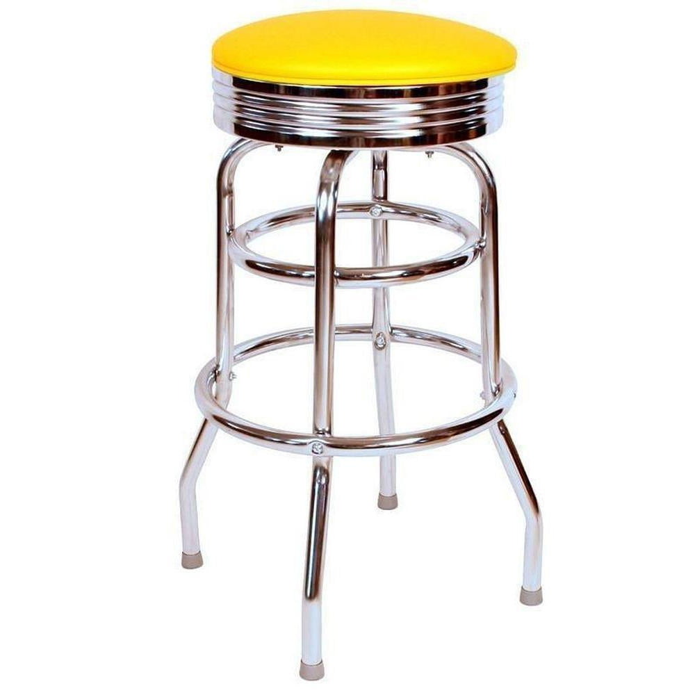 Chrome Double Ring Bar Stool - 1971-Richardson Seating