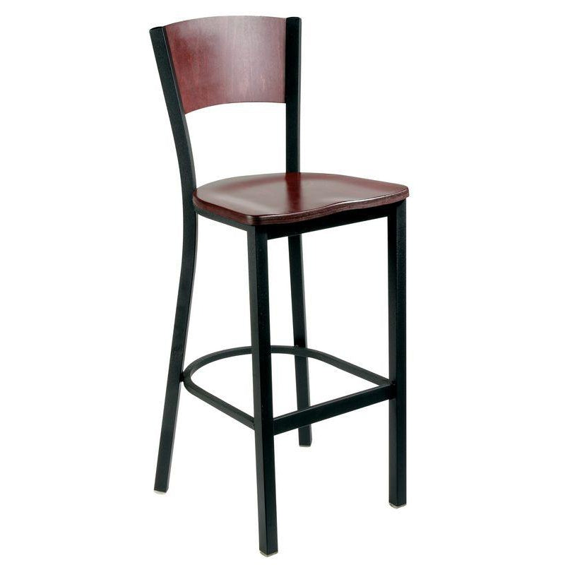 Metal Bar Stool with Wood Back-Richardson Seating