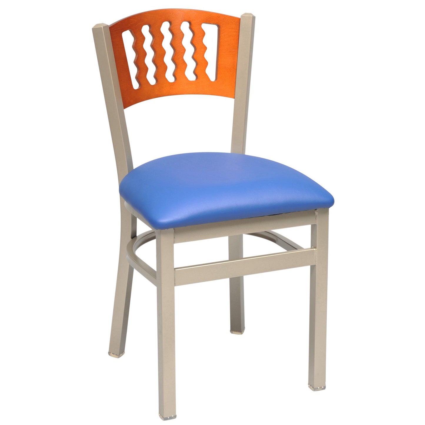 Metal Chair with Slots in Wood Back-Richardson Seating