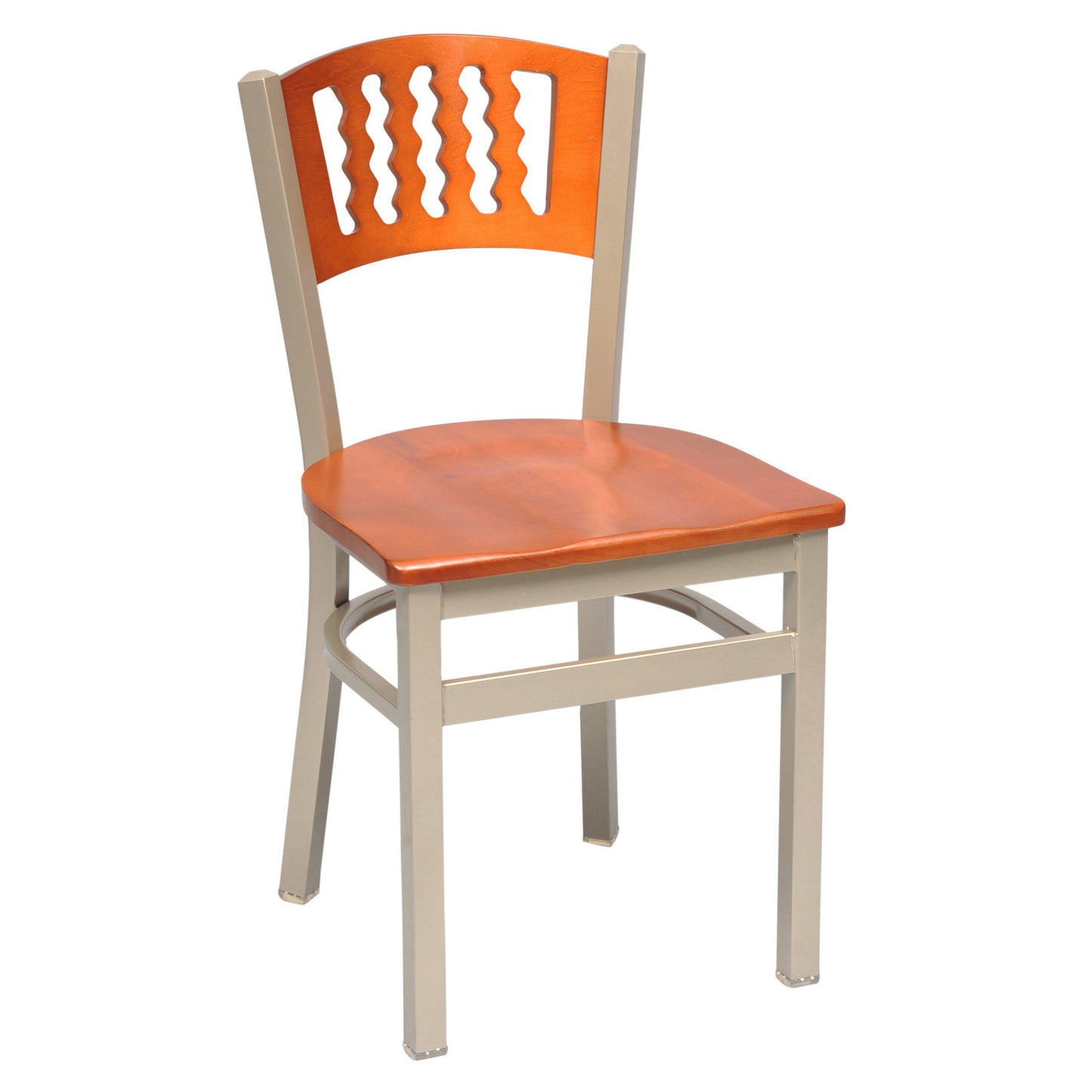 Metal Chair with Slots in Wood Back-Richardson Seating