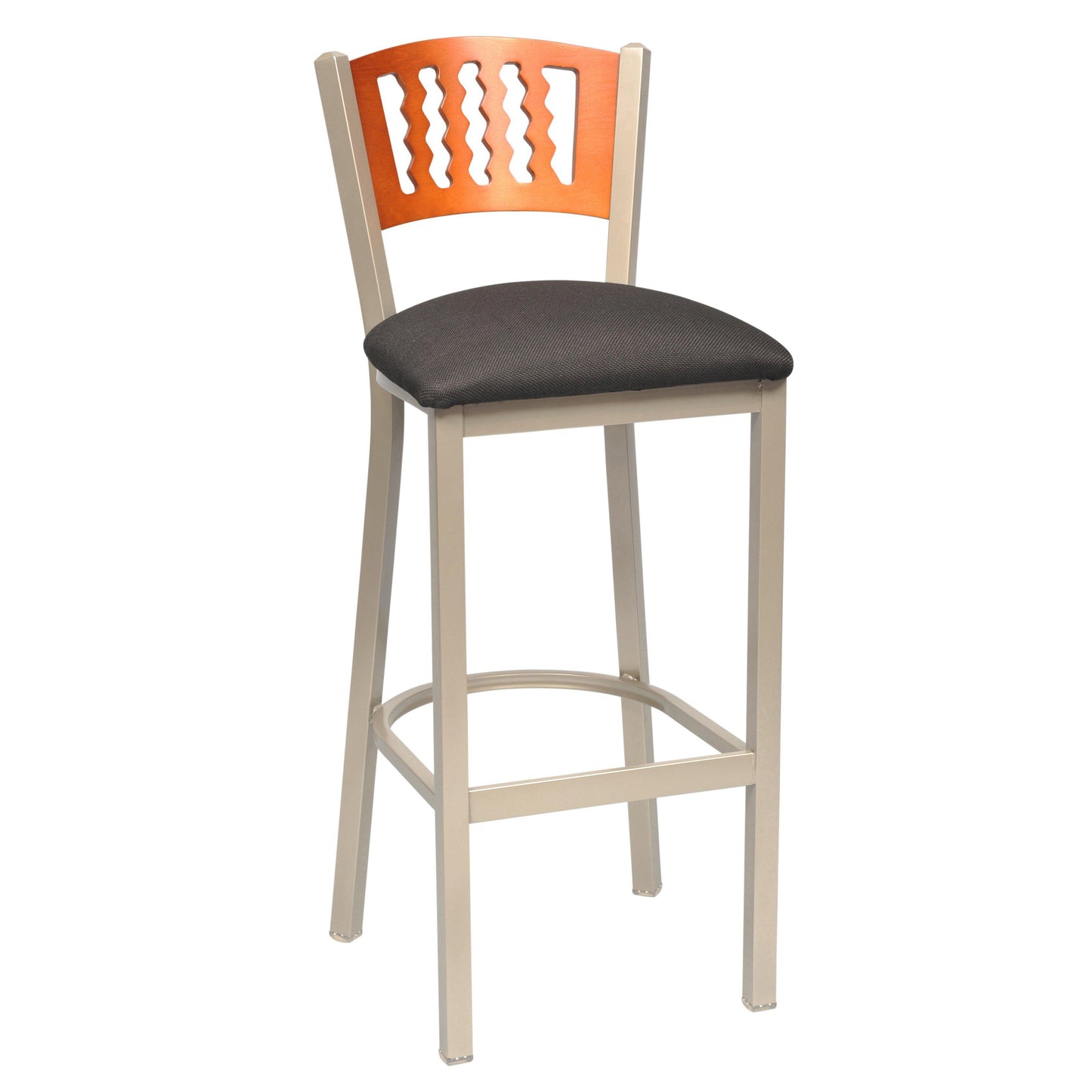 Slot Wood Back Metal Bar Stool-Richardson Seating