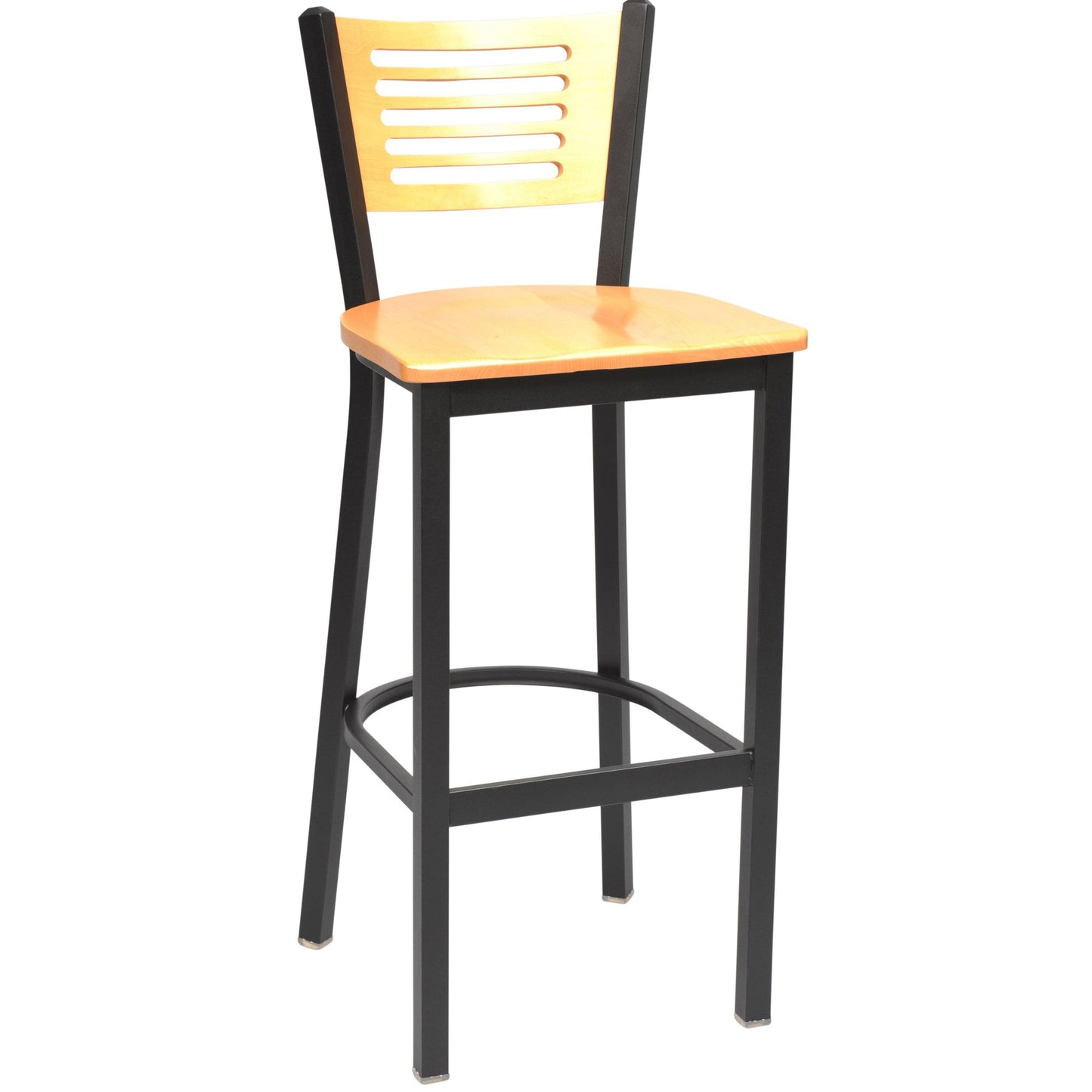 Slot Wood Back Metal Bar Stool-Richardson Seating