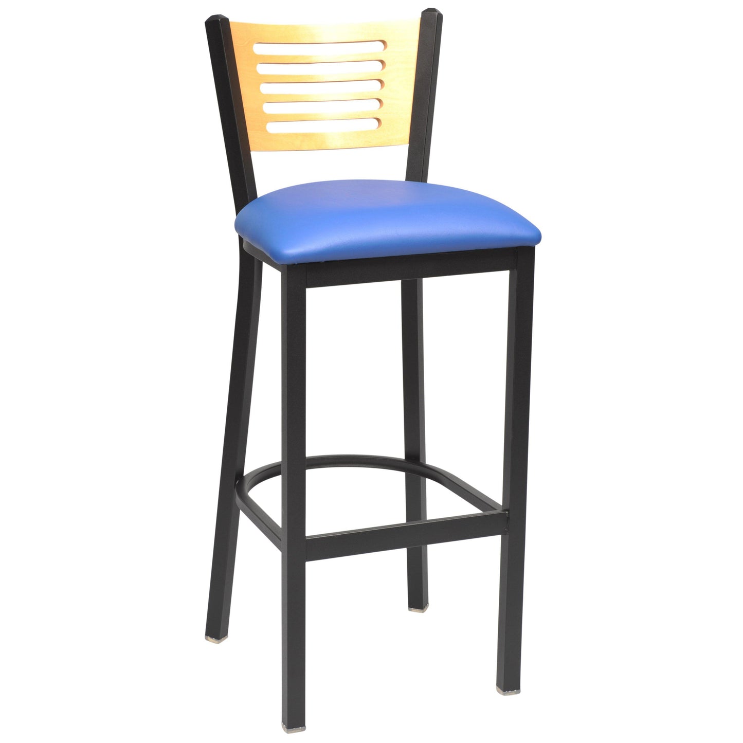 Slot Wood Back Metal Bar Stool-Richardson Seating