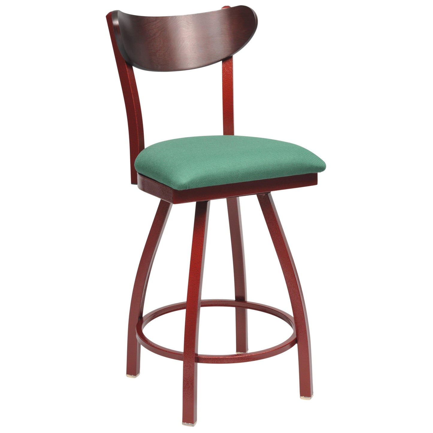 Swivel Metal Bar Stool with Wood Back-Richardson Seating