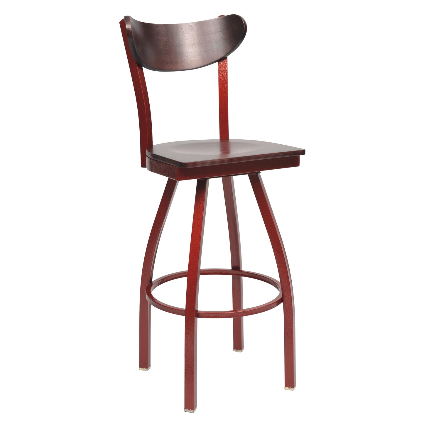 Swivel Metal Bar Stool with Wood Back-Richardson Seating