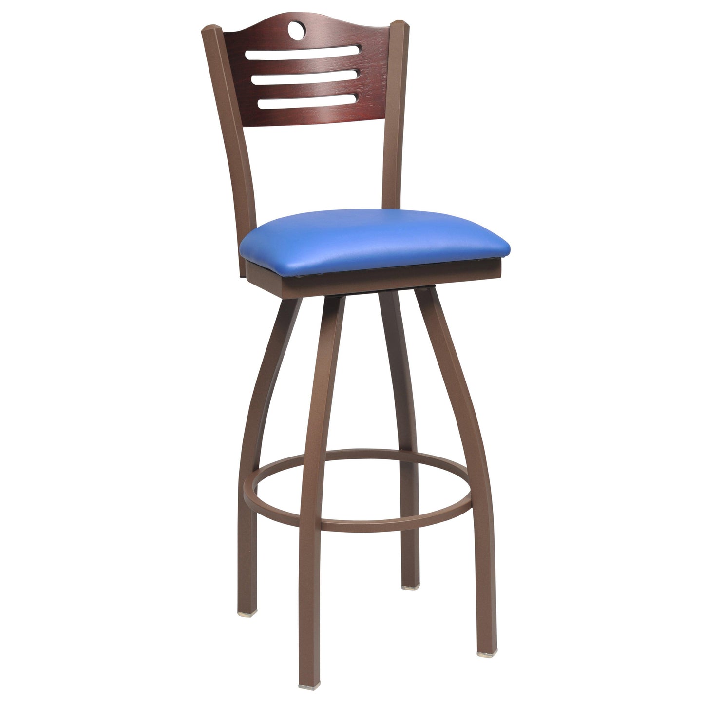 Swivel Metal Bar Stool with Wood Back-Richardson Seating