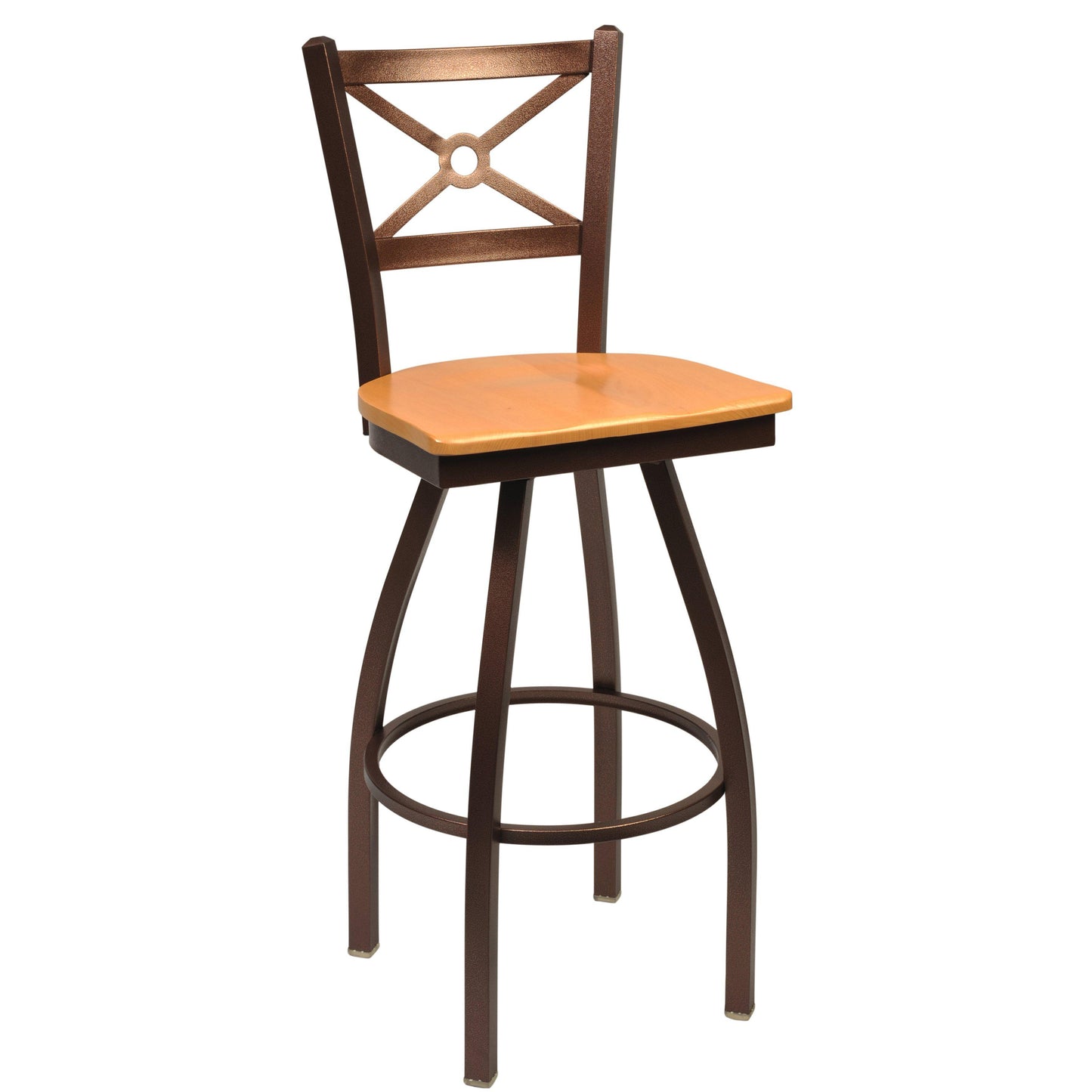 Swivel Metal Bar Stool with Wood Back-Richardson Seating