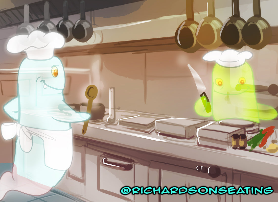 Two Ghosts Cooking in a Commercial Kitchen