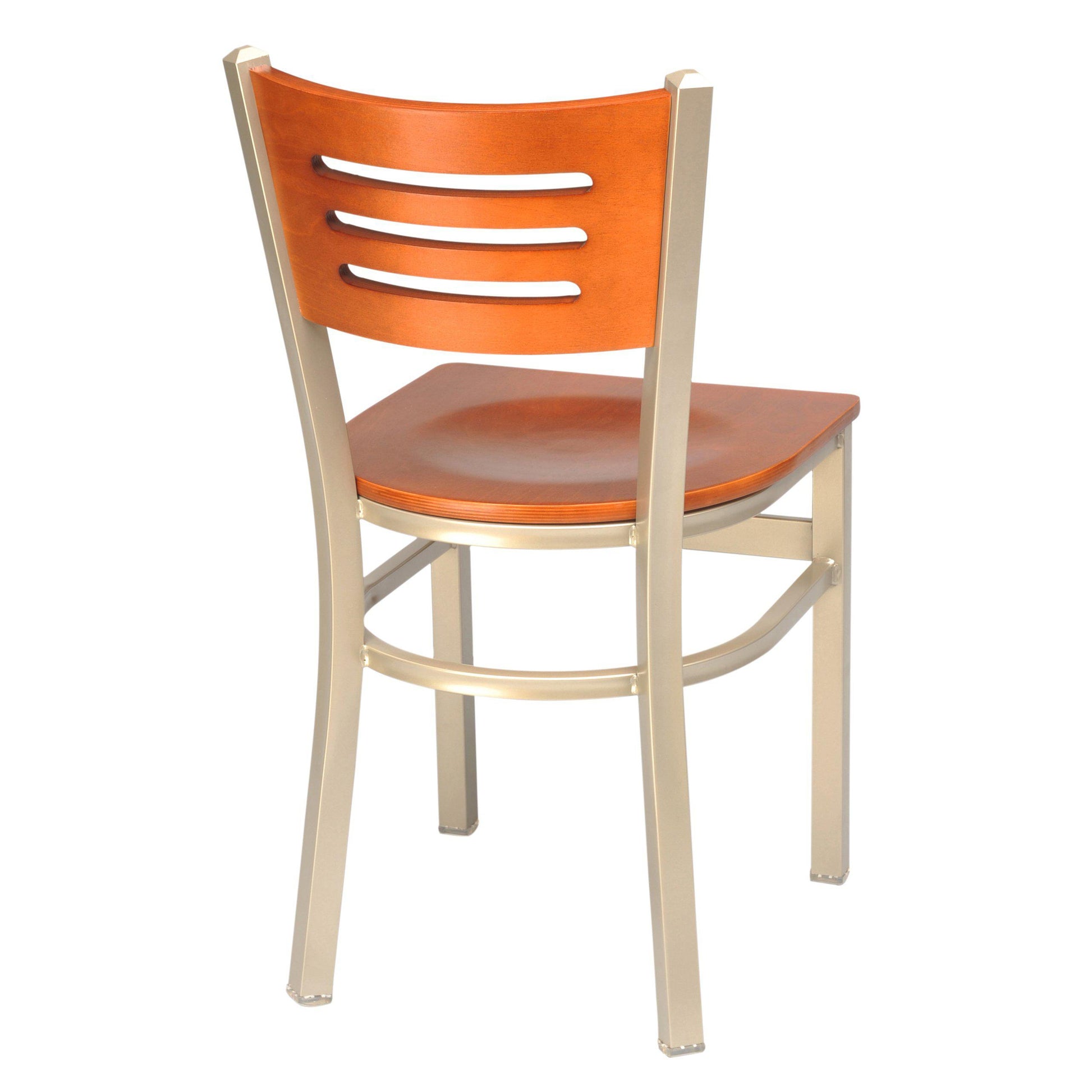 Metal Chair with Slots in Wood Back-Richardson Seating