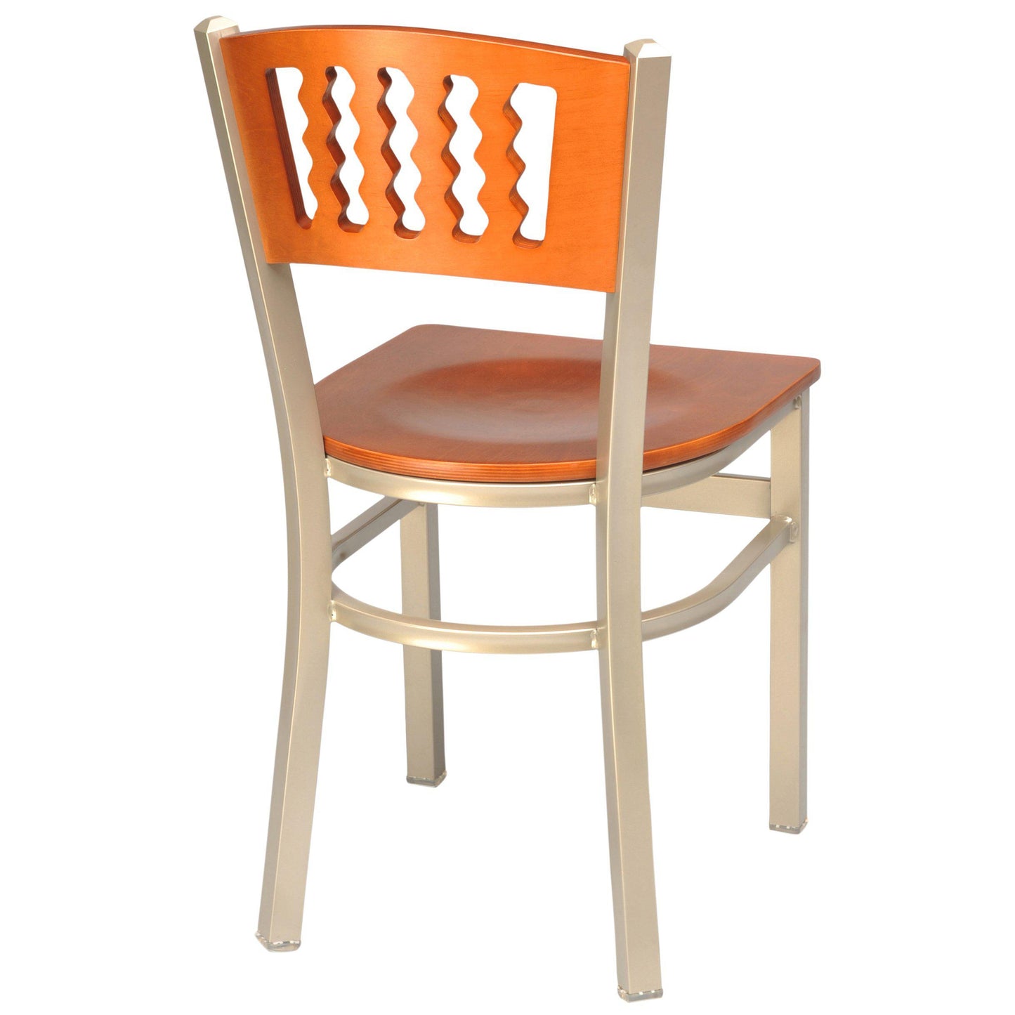 Metal Chair with Slots in Wood Back-Richardson Seating