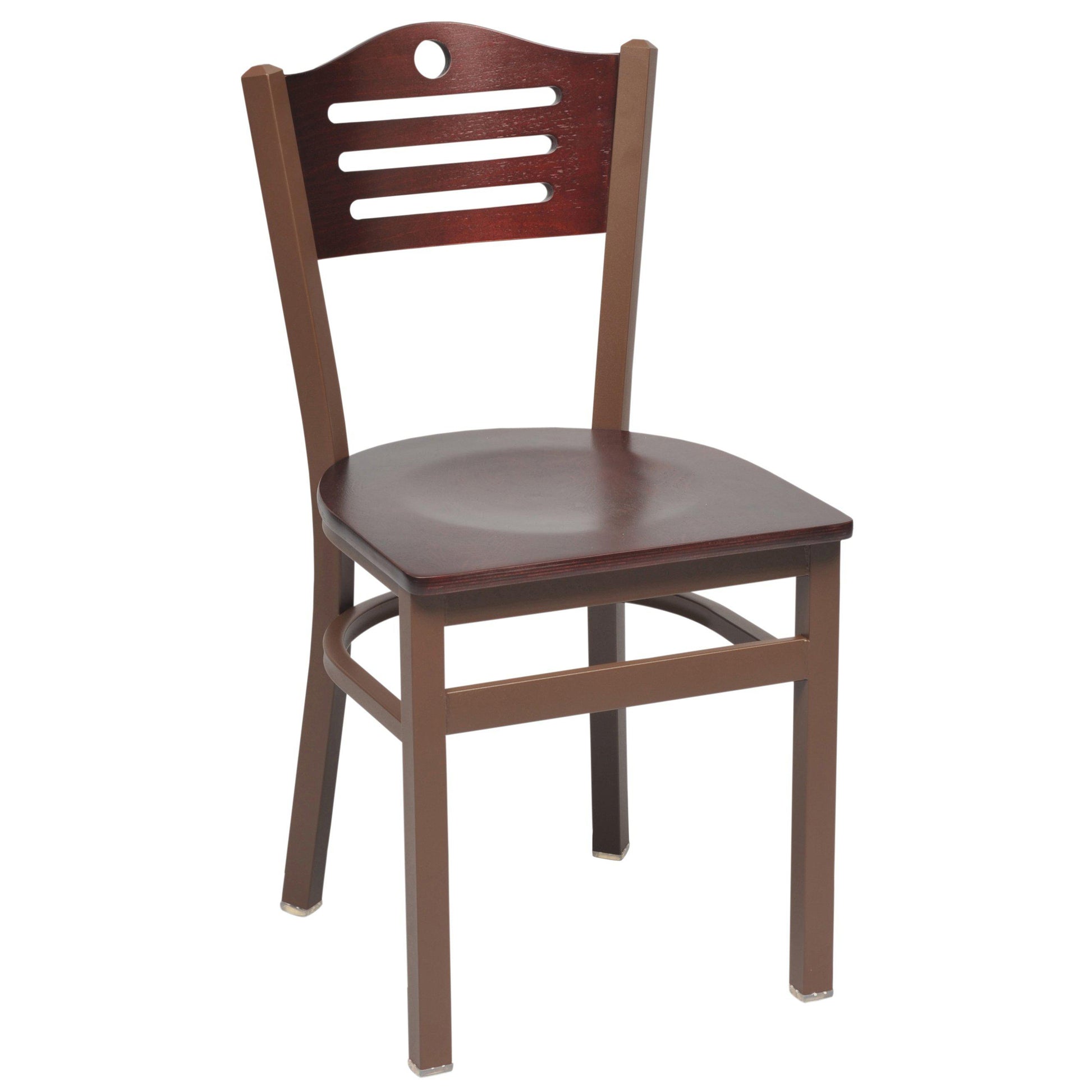 Metal Chair with Slots in Wood Back-Richardson Seating