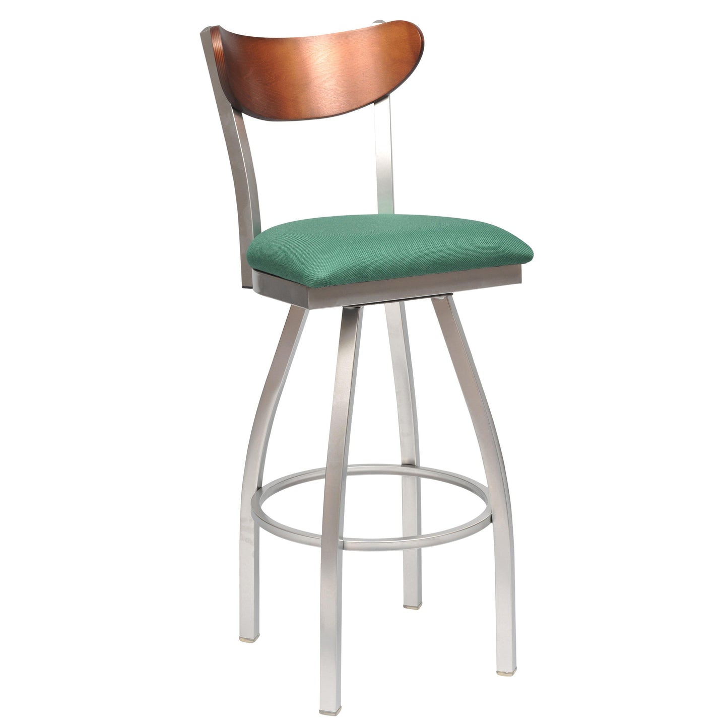 Swivel Metal Bar Stool with Wood Back-Richardson Seating