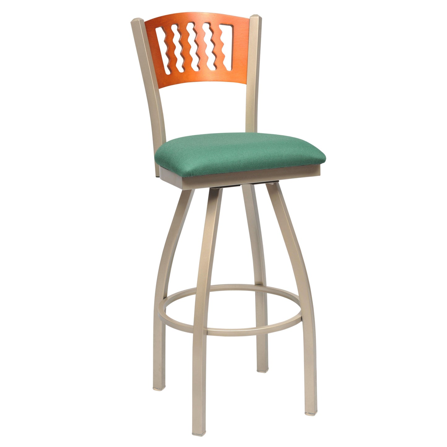 Swivel Metal Bar Stool with Wood Back-Richardson Seating