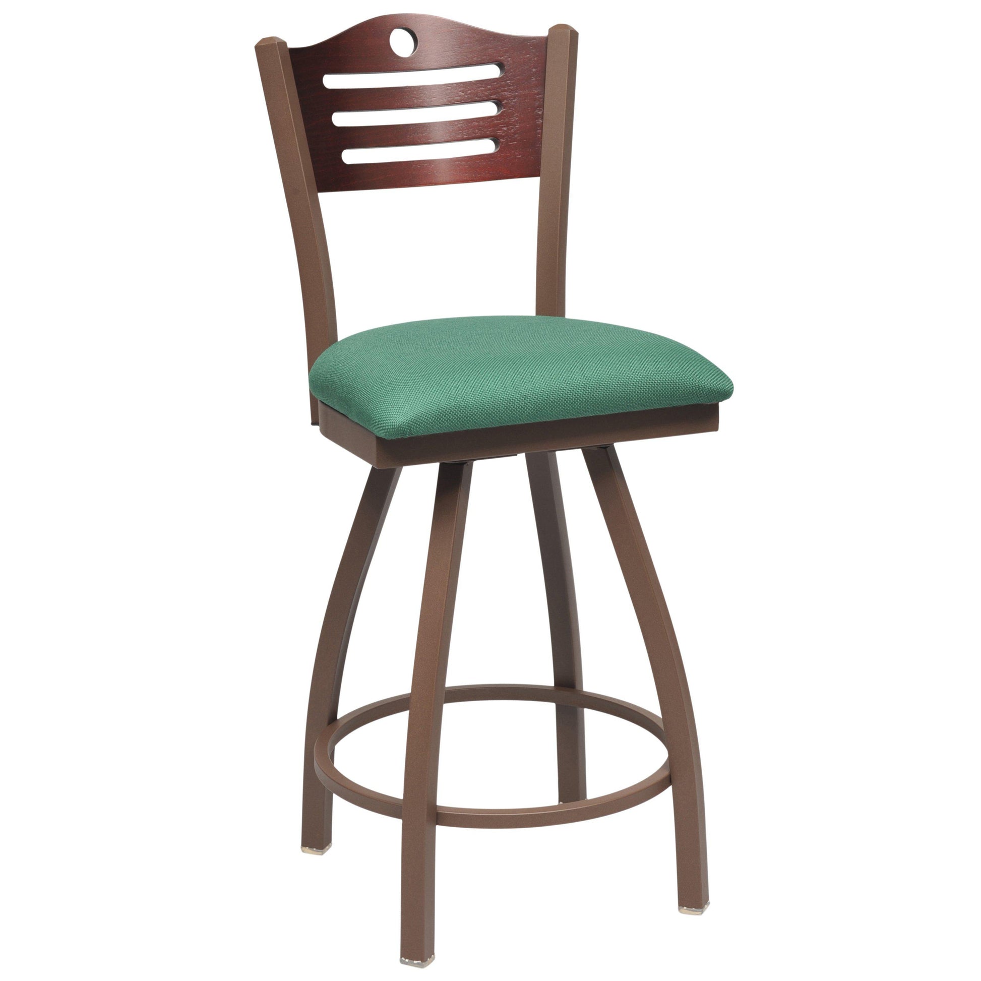 Swivel Metal Bar Stool with Wood Back-Richardson Seating