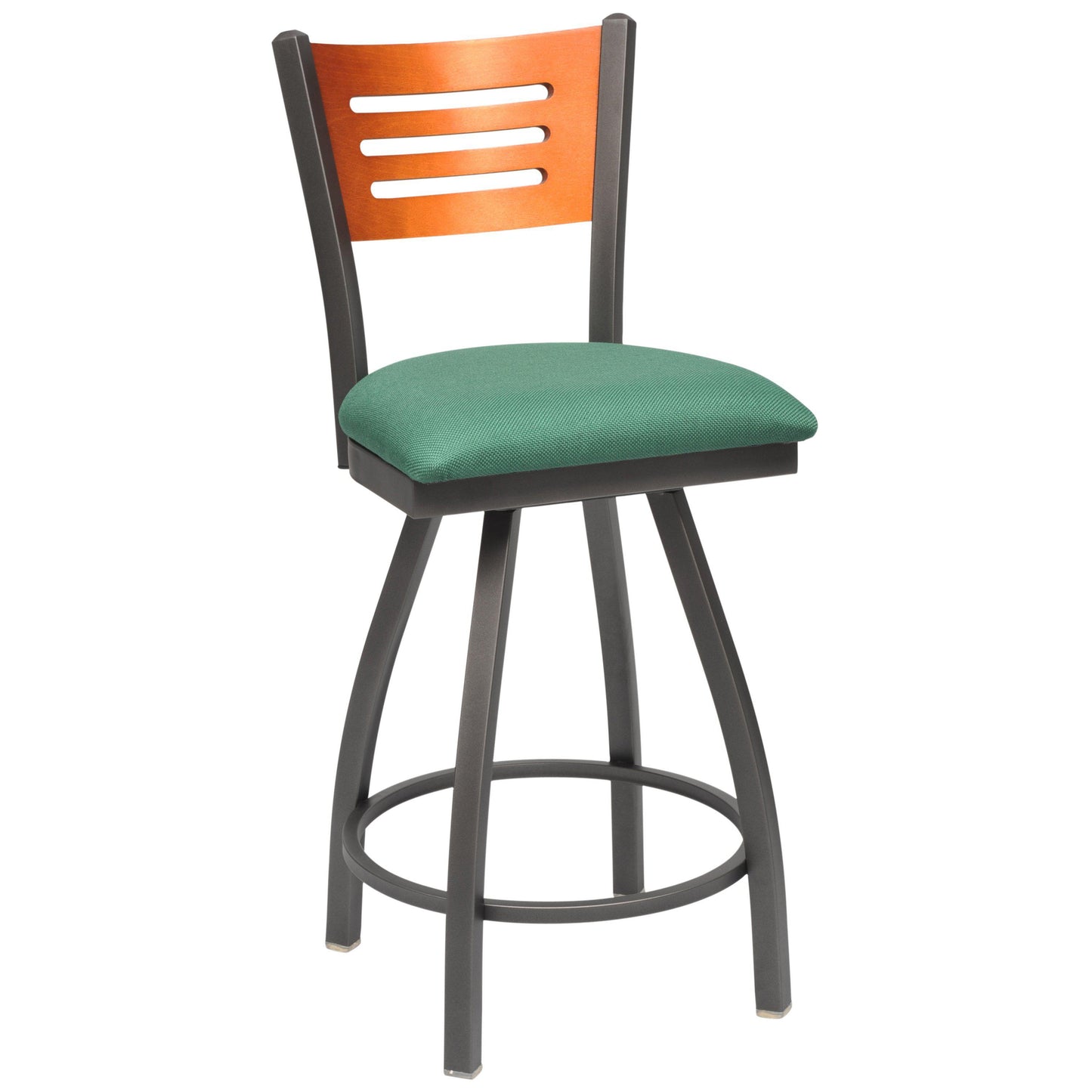 Swivel Metal Bar Stool with Wood Back-Richardson Seating