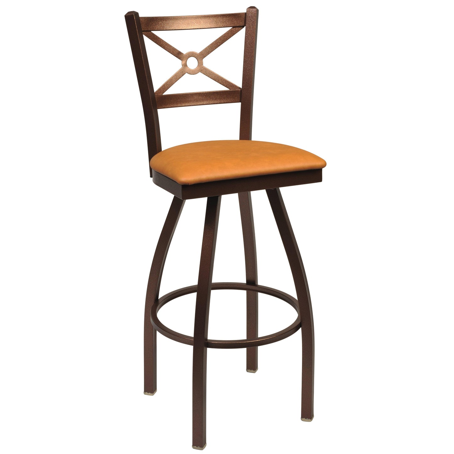 Swivel Metal Bar Stool with Wood Back-Richardson Seating