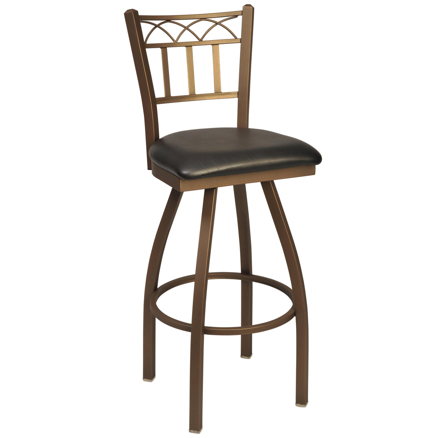 Swivel Metal Bar Stool with Wood Back-Richardson Seating