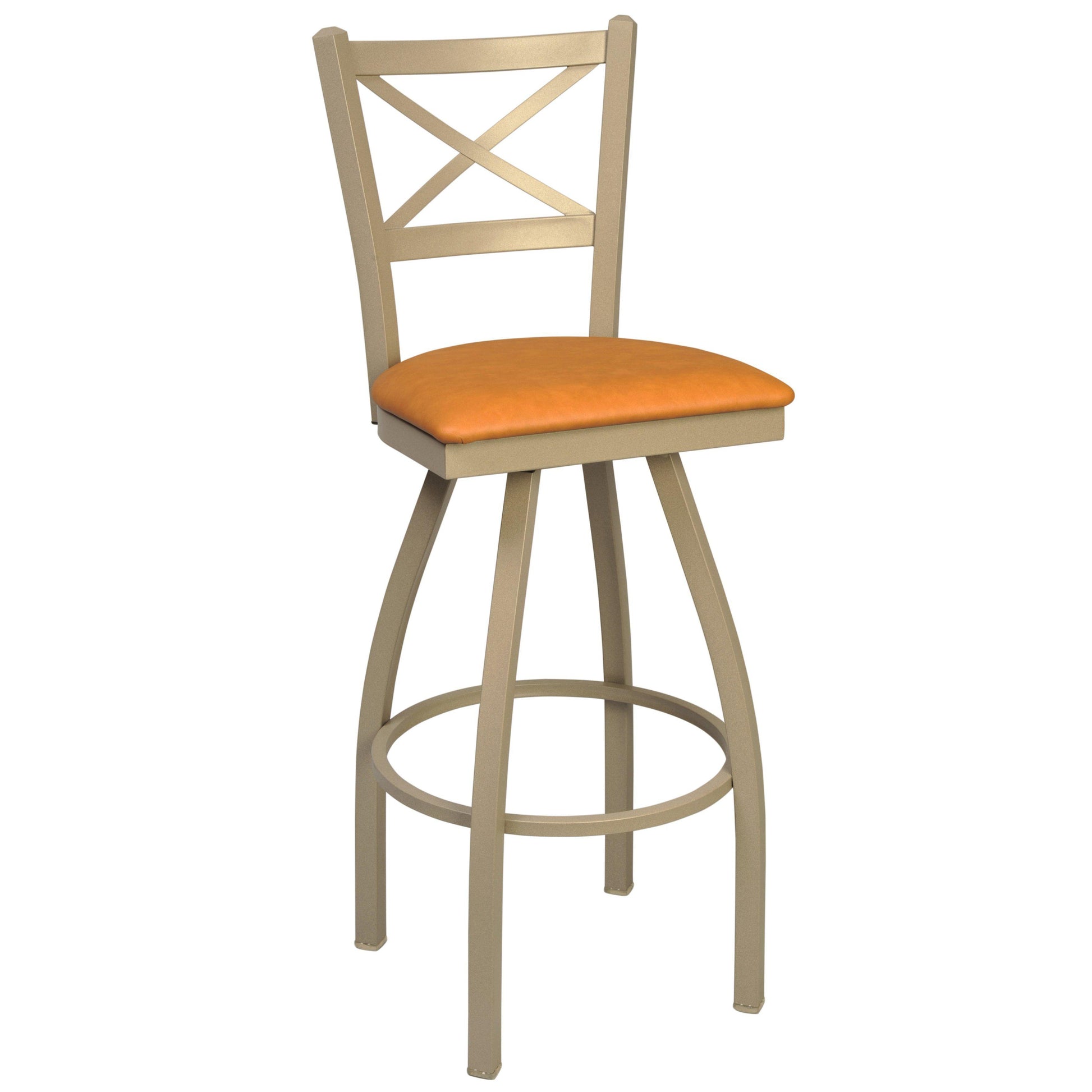 Swivel Metal Bar Stool with Wood Back-Richardson Seating